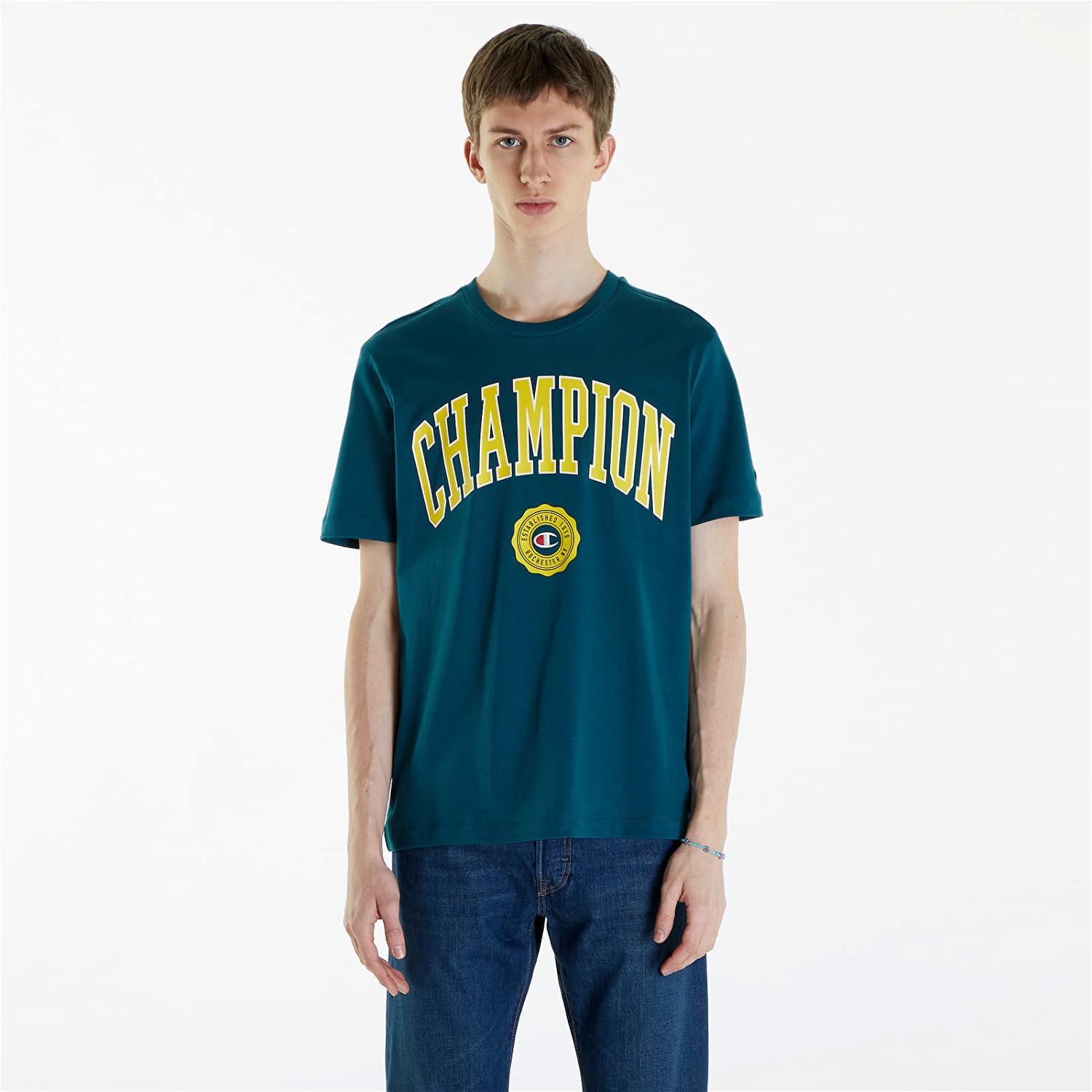 Póló Champion Crewneck T-Shirt Green Zöld | 219852 CHA GS549, 0