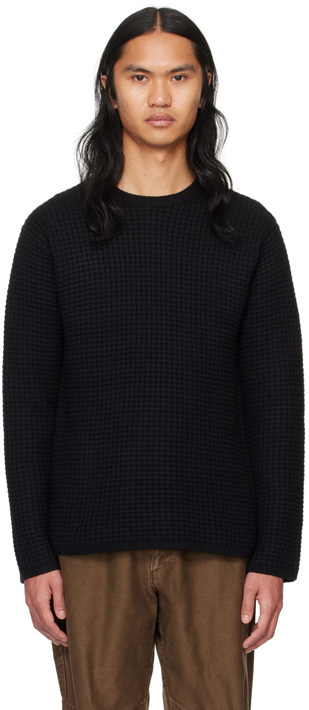 Pulóver John Elliott Waffle Sweater Fekete | D158P9410A