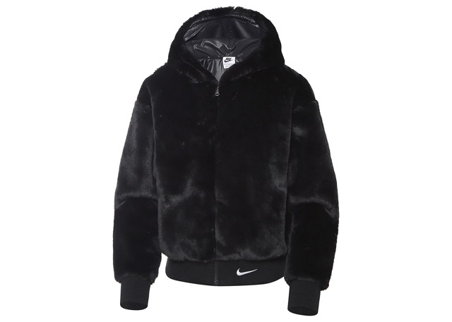 Dzsekik Nike Sportswear Essentials Faux Fur Jacket Black/White Fekete | DD5116-010