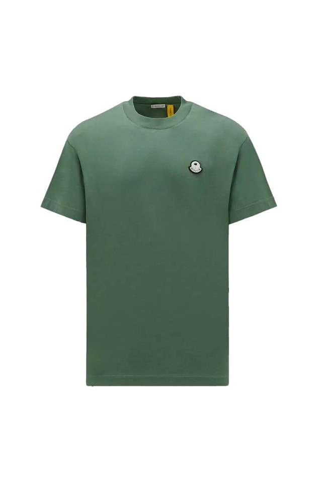 Póló Moncler Palm Angels x Logo Patch T-Shirt Zöld | I209L8C00003M3568855 & PMAA099T24JER0015500
