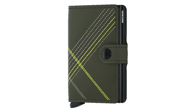 Pénztárca Secrid Secrid Miniwallet Stitch Linea Lime Zöld | MSt-Linea-Lime