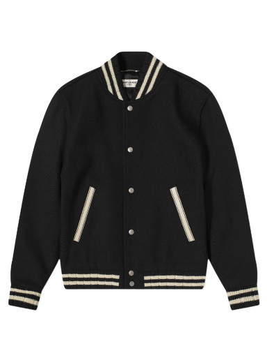 Bomber dzsekik Saint Laurent Classic College Teddy Jacket Fekete | 625918Y180W-1000