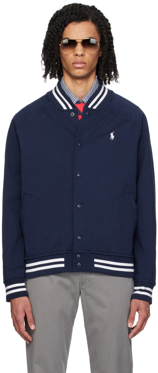 Navy Triple-Pony Bomber Jacket