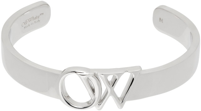 Karkötők Off-White Silver 'OW' Bracelet Fémes | OMOA099S24MET0017200