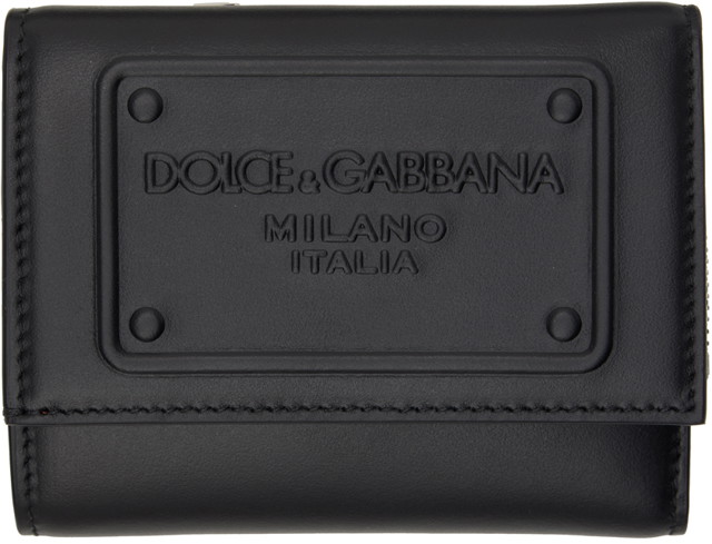 Pénztárca Dolce & Gabbana Black French Flap Wallet Fekete | BP3271AG218