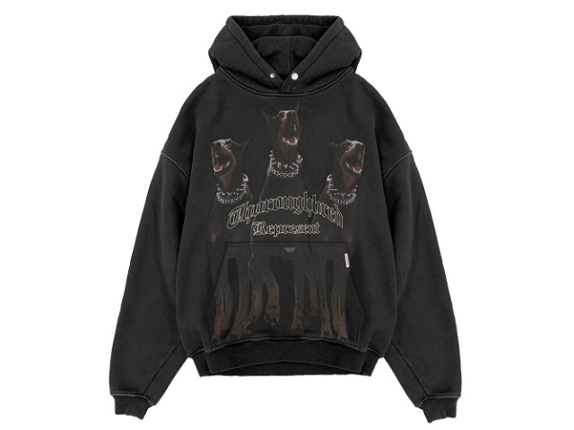 Sweatshirt Represent Clo Represent Thoroughbred Oversized Hoodie Vintage Black Fekete | M04149-03