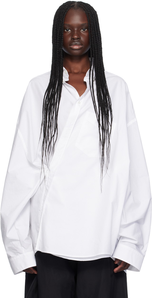 Ing Balenciaga White Wrap Shirt Fehér | 790872TNM60