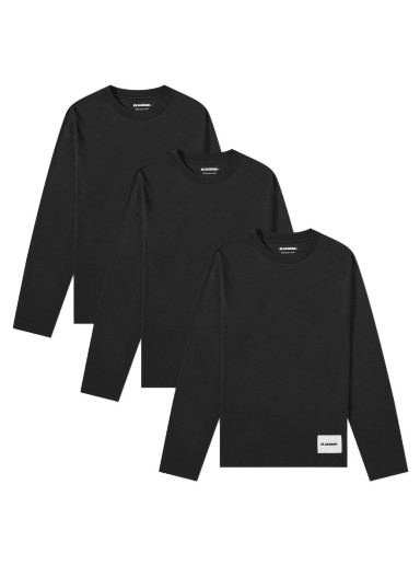 Póló Jil Sander Long Sleeve Tee - 3 Pack Fekete | J47GC0002-J45048-001