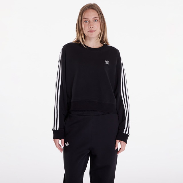 Sweatshirt adidas Originals 3 Stripes Classics Crew Black Fekete | IR5522