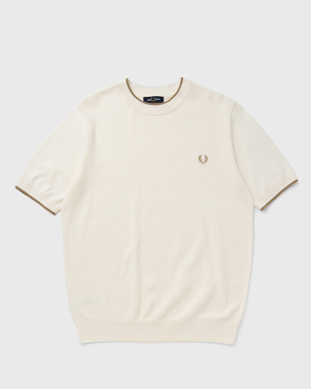 Póló Fred Perry TEXTURE FRONT KNITTED T-SHIRT Bézs | K7642-560