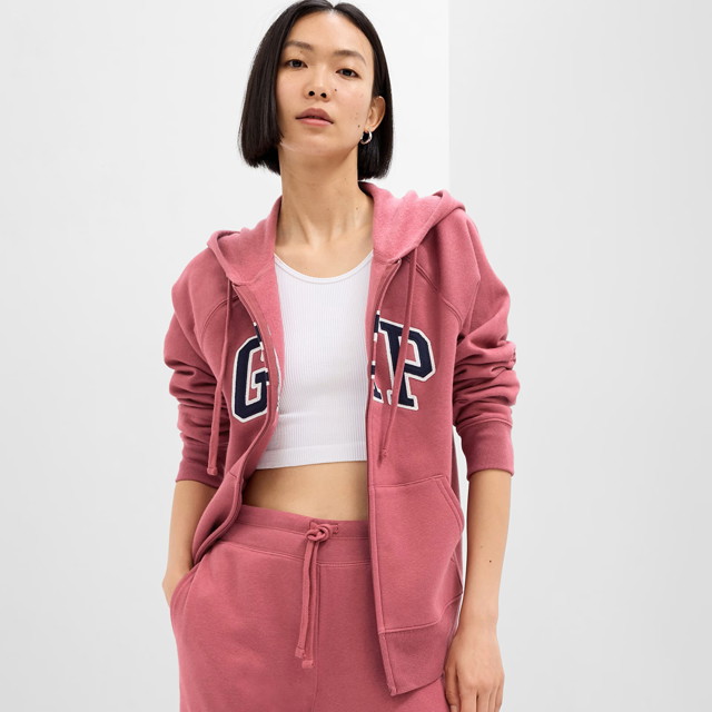Sweatshirt GAP Fullzip Logo Hoodie Dry Rose Rózsaszín | 463503-32
