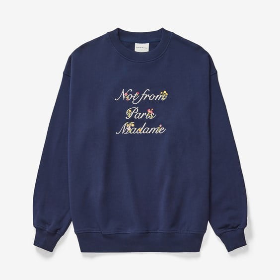 Sweatshirt Drôle de Monsieur Le Sweat Slogan à Fleurs Sötétkék | SW129-CO001-NY