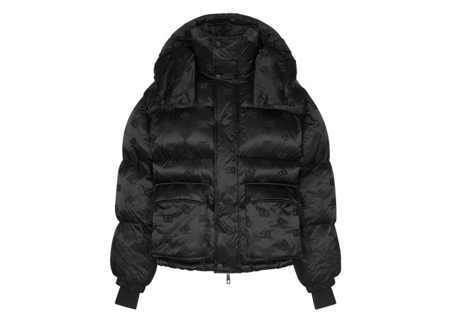 Puff dzsekik Dolce & Gabbana DG Jacquard Down Puffer Jacket Black/Black Fekete | G9YV8TFJSB7