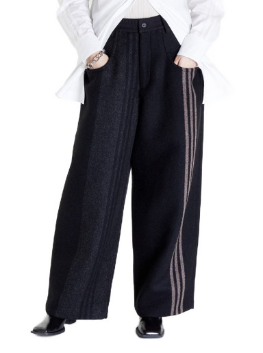 Sweatpants Y-3 Engineered 3-Stripes Wide Leg Track Pant Fekete | HN1965