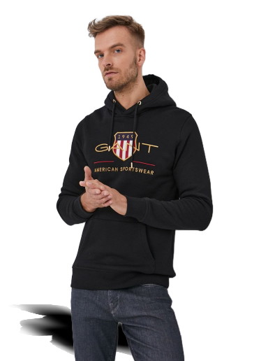 Sweatshirt GANT Hoodie Fekete | 2047056