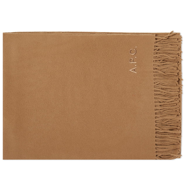 Sálak és kendők A.P.C. Brodee Logo Scarf Bézs | WOAFE-M15170-CAB