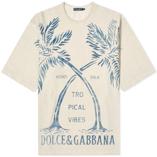 Póló Dolce & Gabbana Palms T-Shirt Bézs | G8RF9TG7K1W-A3913