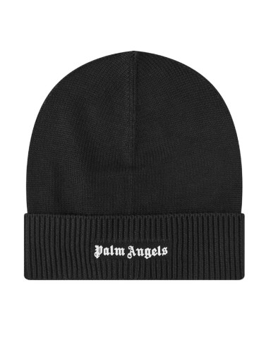 Beanie sapkák Palm Angels Logo Beanie Hat Fekete | PMLC002C99KNI0011001
