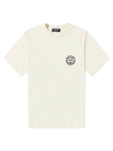 Póló Balenciaga Scissor Crest T-shirt Bézs | 612966TMVA29069