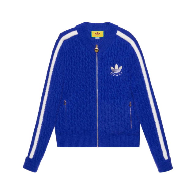 Dzsekik Gucci adidas x Wool Jacket Blue Kék | 723091 XKCTX 4854
