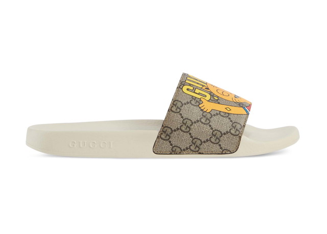 Sneakerek és cipők Gucci Pablo Delcielo x Cat GG Supreme Slide Beige Bézs | 699302 U1G00 8462