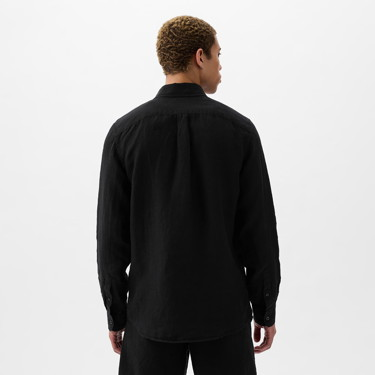 Ing GAP Longsleeve Linen Shirt True Black V2 Fekete | 855351-04, 2