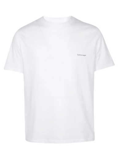Póló Balenciaga Small Logo Print Regular Fit Cotton T-Shirt Fehér | 556151TYK289000