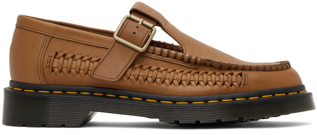 Sneakerek és cipők Dr. Martens Tan Adrian T-Bar Leather Loafers Barna | 31622382