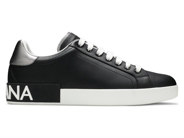 Sneakerek és cipők Dolce & Gabbana Portofino Black Silver Fekete | CS1760 AH527 8B979