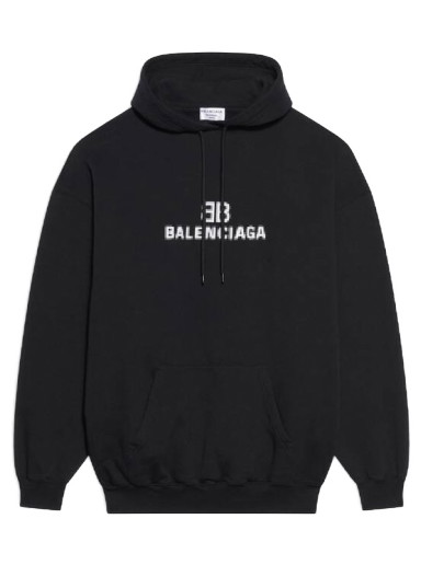 Sweatshirt Balenciaga BB Pixel Medium Fit Hoodie Fekete | 578135TKVI81070