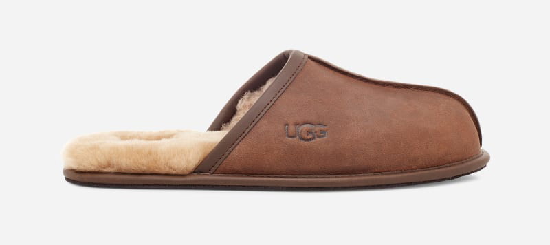 Sneakerek és cipők UGG ® Scuff Slipper for Men in Brown, Size 7, Leather Sötétkék | 1108192-TAN, 0