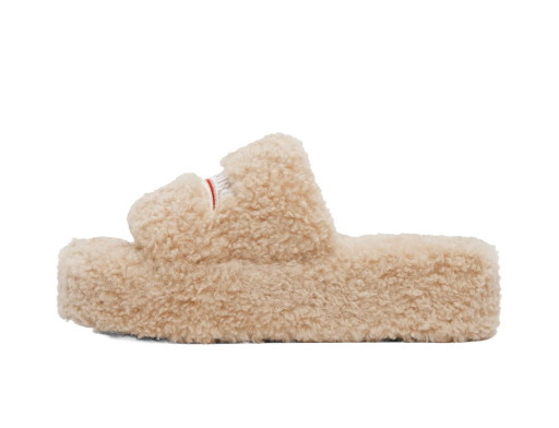 Sneakerek és cipők Balenciaga Furry Platform Slides "Beige" Bézs | 762826 W2DO1