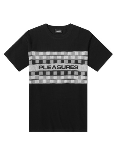 Póló Pleasures Check Knitted T-Shirt Black Fekete | P23SU004-BLK