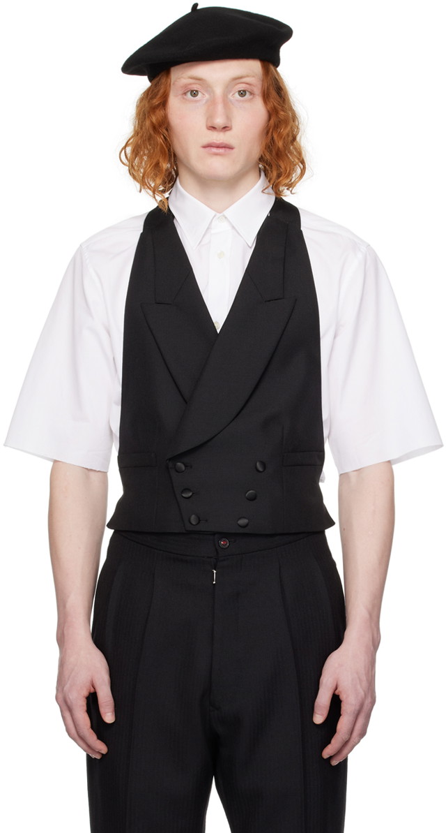 Mellények Maison Margiela Double-Breasted Vest Fekete | SI1FB0002 S49892