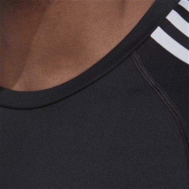 Póló adidas Performance Techfit 3-Stripes Training Long Sleeve Fekete | HD3532, 2