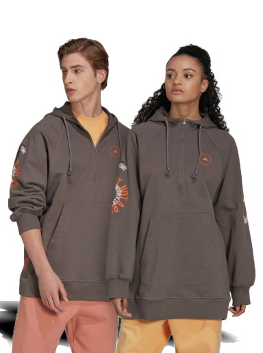 Sweatshirt adidas Originals by Stella McCartney 1/2 Zip Hoodie Szürke | IB5901