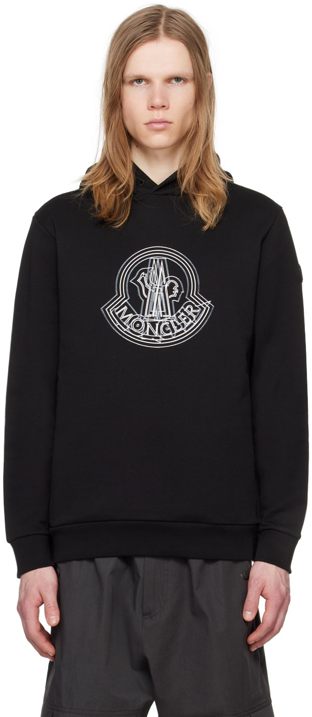 Sweatshirt Moncler Printed Hoodie Fekete | J10918G00038809KR