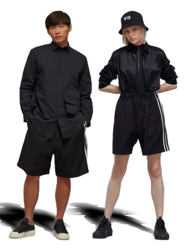 Rövidnadrág adidas Originals Y-3 Sport Uniform 3-Stripes Shorts Fekete | IA1666