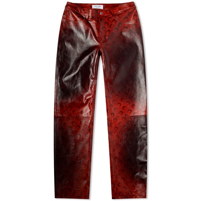 Airbrushed Crafted Leather Straight Leg Pants