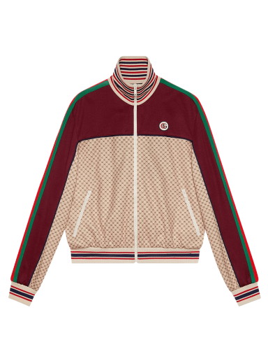 Dzsekik Gucci Interlocking G Print Jersey Jacket Burgundia | 655196 XJDFP 9115