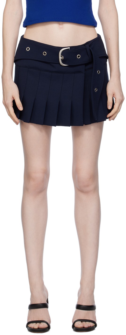 Szoknya Off-White Navy Belted Mini Skirt Sötétkék | OWCU006F23FAB0014700