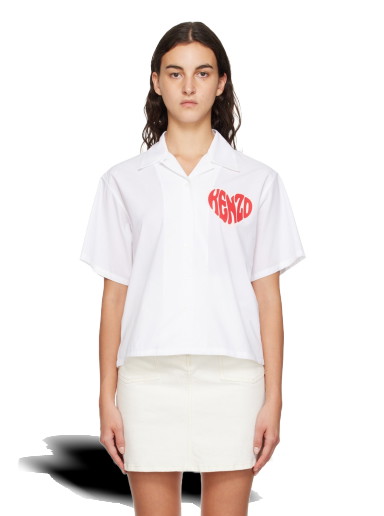 Ing KENZO Paris Heart Shirt Fehér | FD62CH0719LH