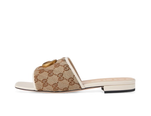 Sneakerek és cipők Gucci Double G Slide Sandal Bézs | 619893 2HK80 9795