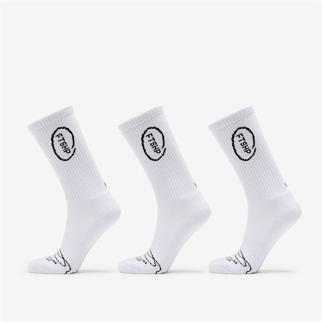 High Crew Socks 3-Pack White