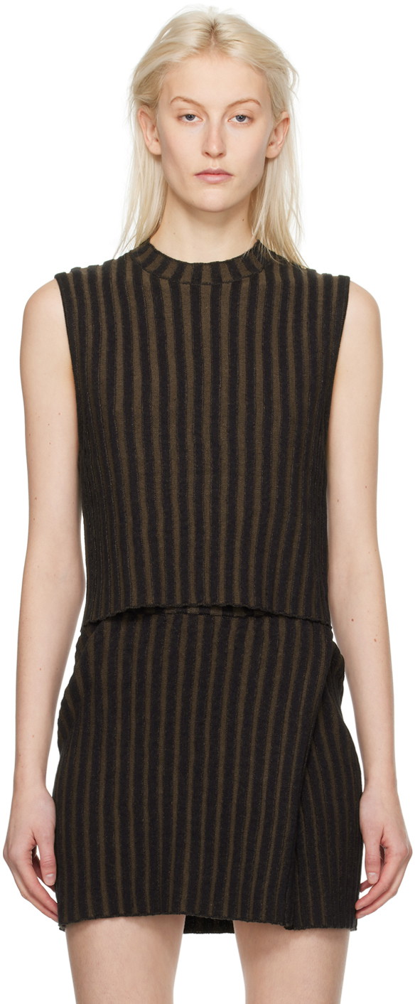 Trikók Eckhaus Latta Keyboard Tank Top Barna | 8025-EL-PS24-C -