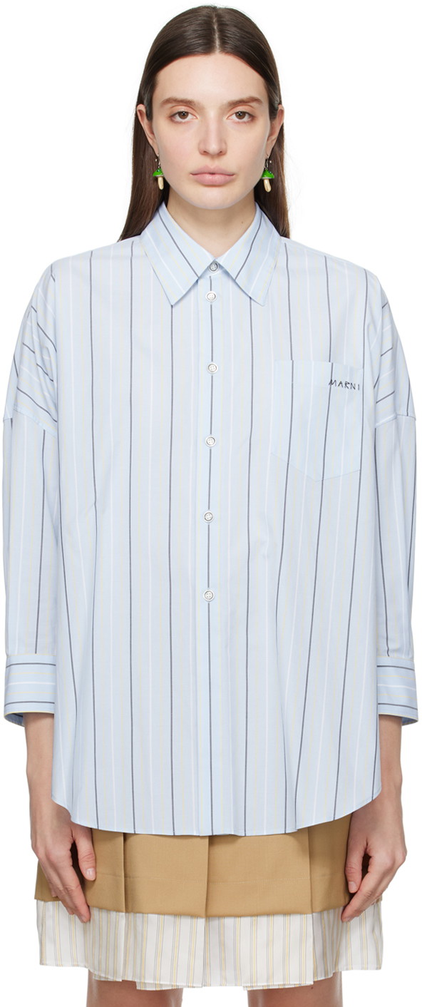 Ing Marni Striped Shirt Kék | CAMA0567S0 UTC313