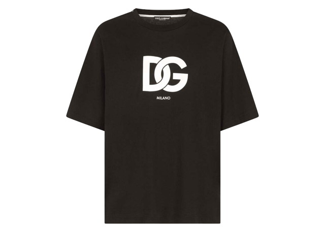 Póló Dolce & Gabbana Cotton DG Logo Print T-shirt Black Fekete | G8OA3TFU7EQN0000