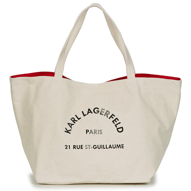 Vászontáskák KARL LAGERFELD Shopper bag RUE ST GUILLAUE CANVAS TOTE Bézs | 201W3138-A106-NATURAL