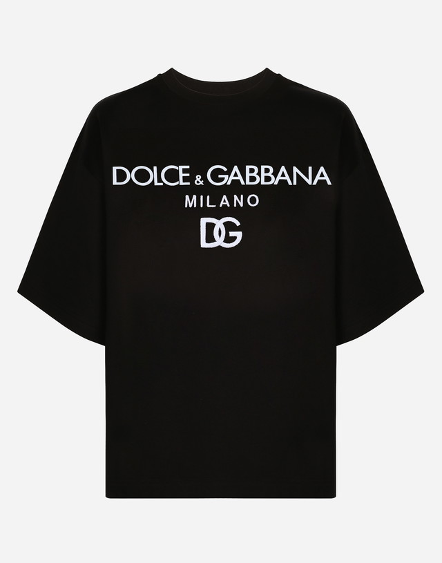 Póló Dolce & Gabbana T-shirt M/corta Giro Fekete | F8O48ZG7E2IN0000