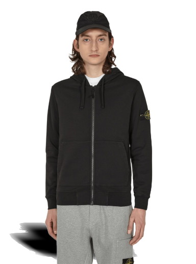 Sweatshirt Stone Island Garment Dyed Zip Hooded Sweatshirt Fekete | MO101564251 A0029